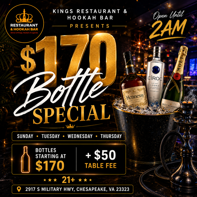 🍾 $170 BOTTLE SPECIAL: Upgrade Your VIP Experience in Chesapeake! 🔥✨